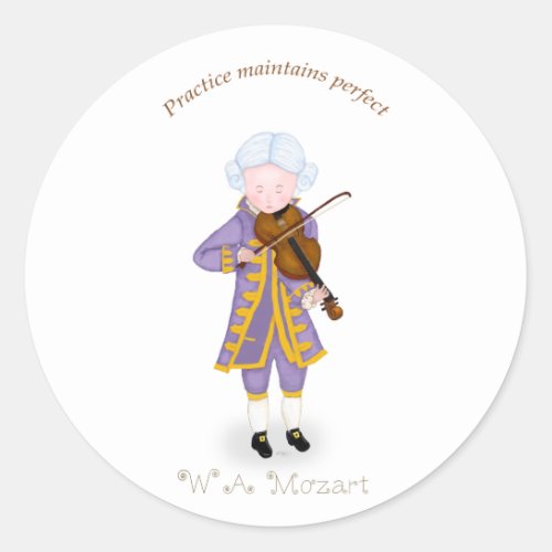 Practice Maintains Perfect Violin Classic Round Sticker