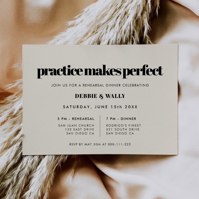 Practice Makes Perfect Elegant Rehearsal Dinner Invitation (Creator Uploaded)