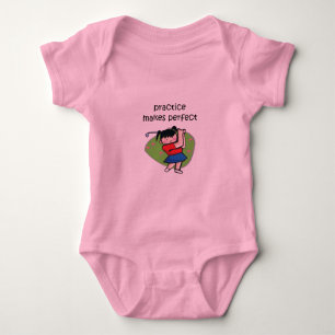 Practice Makes Perfect Golf Design Baby Bodysuit