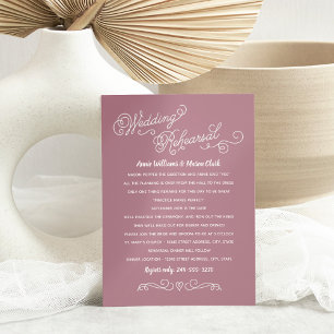 Practice Makes Perfect Mauve Rehearsal Dinner Invitation