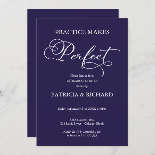 Practice Makes Perfect Rehearsal Dinner Invitation