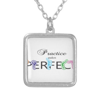 Practice makes Perfect Silver Plated Necklace