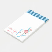 Practice makes perfect ski jumping cartoon cow post-it notes (Angled)