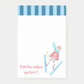 Practice makes perfect ski jumping cartoon cow post-it notes (Front)