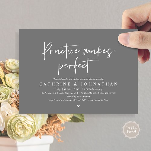 Practice makes perfect Wedding Rehearsal Dinner Invitation