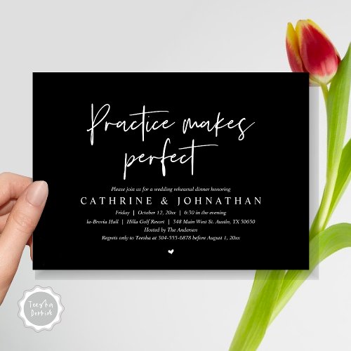 Practice makes perfect Wedding Rehearsal Dinner Invitation