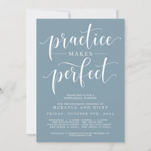 Practice Makes Perfect Wedding Rehearsal Dinner Invitation