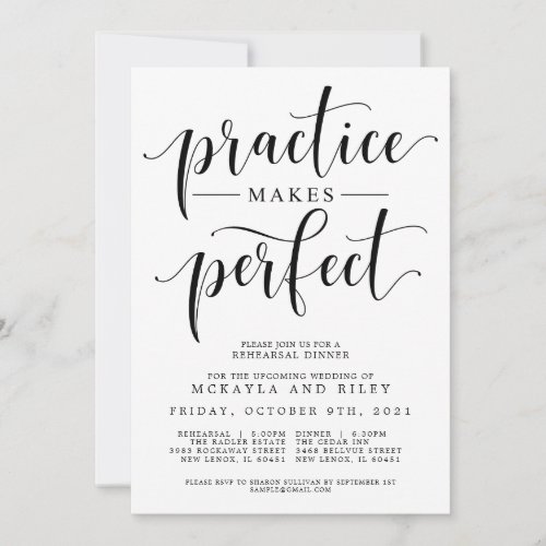 Practice Makes Perfect Wedding Rehearsal Dinner