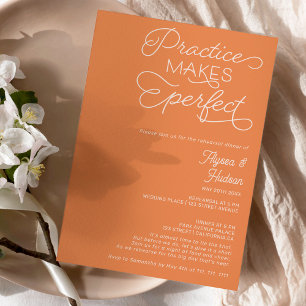 Practice perfect boho wedding rehearsal dinner invitation