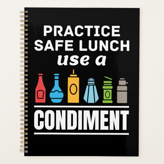 Practice Safe Lunch Use a Condiment Cafeteria  Planner (Front)
