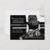 Practicing the Piano in Pretty Dress Business Card (Front/Back)