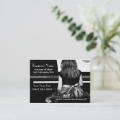 Practicing the Piano in Pretty Dress Business Card (Standing Front)