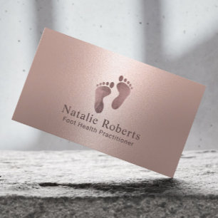 Practitioner Modern Rose Gold Foot Care Spa Business Card