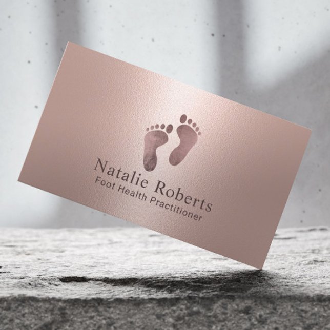 Practitioner Modern Rose Gold Foot Care Spa Business Card (Creator Uploaded)