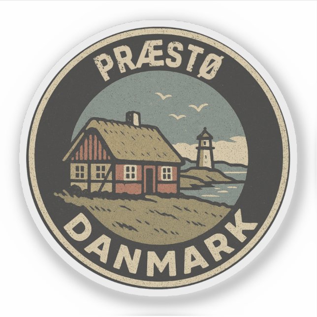 Præstø, Denmark Danmark  Sticker (Front)