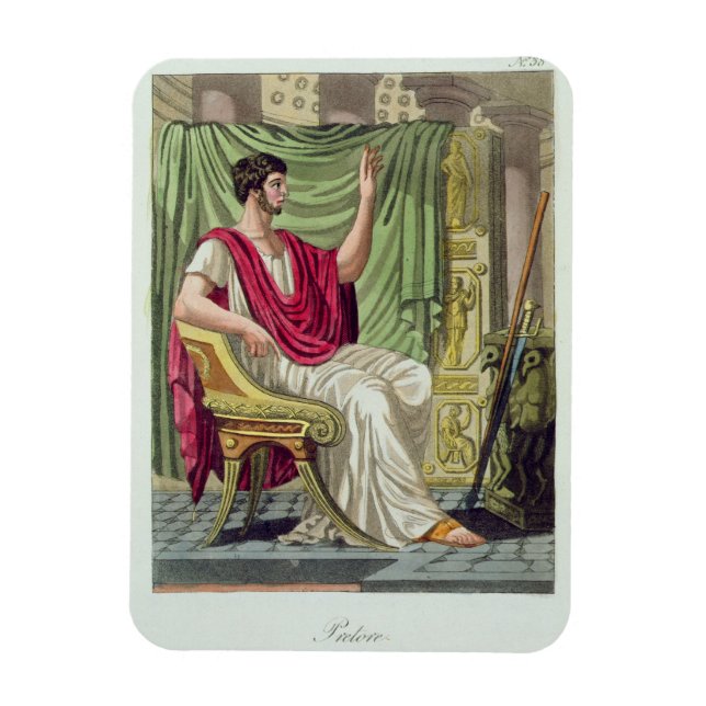 Praetor, No. 38 from 'Antique Rome', engraved by L Magnet (Vertical)