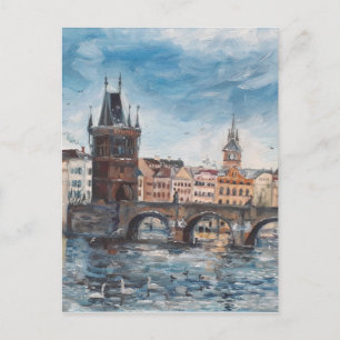 Prag - Charles bridge painting Postcard