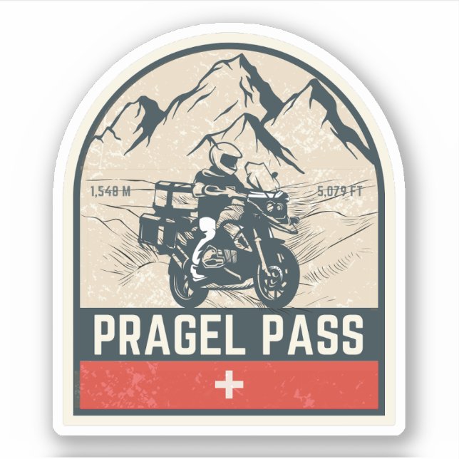 Pragel Pass swiss–alps motorcycle tour Sticker (Front)