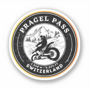 Pragel Pass swiss–alps motorcycle tour Sticker