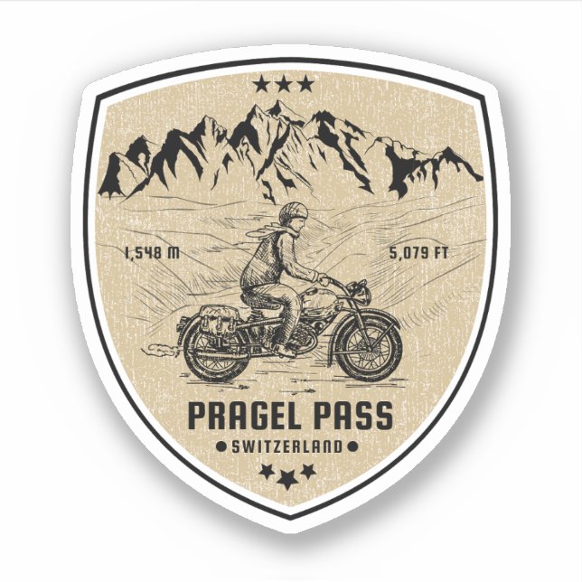 Pragel Pass swiss–alps motorcycle tour Sticker (Front)
