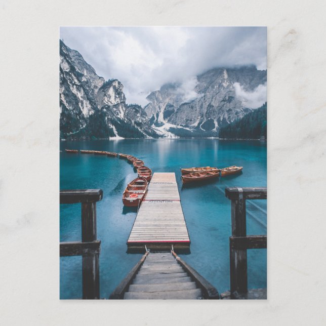 PRAGSER WILDSEE (LAKE PRAGS), SOUTH TYROL, ITALY POSTCARD (Front)