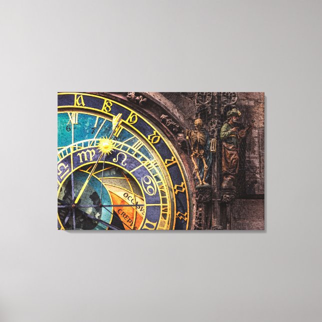 Prague 003A  - Astronomical Clock Canvas Print (Front)