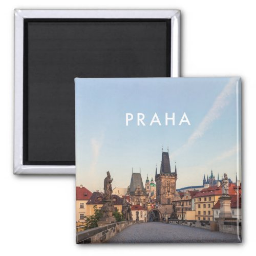 Prague 006E _ Charles Bridge Morning Magnet