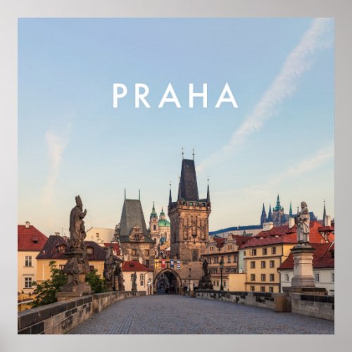 Prague 006E _ Charles Bridge Morning Poster