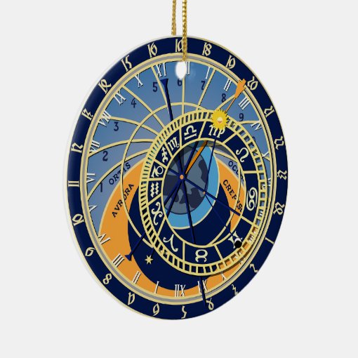 Prague Astrological Clock Ceramic Ornament | Zazzle