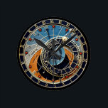 Prague Astronomical clock<br><div class="desc">Based on a famous astronomical clock from Prague in the Czech Republic. This clock has had standard 12hr time markers overlaid in order to function as a normal clock only. Other astronomical divisions and dials are non-functional.</div>