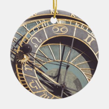 Prague Astronomical Clock Ceramic Ornament by Everstock at Zazzle