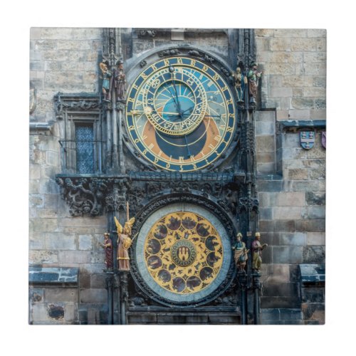 Prague Astronomical Clock Ceramic Tile