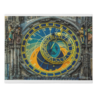 Prague astronomical clock faux canvas print