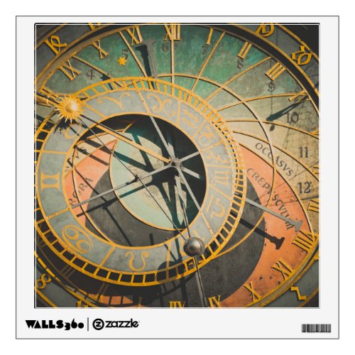 Prague astronomical clock in Czech Republic Wall Decal