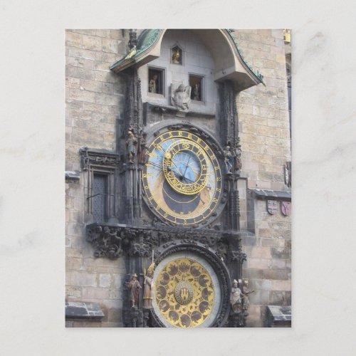 Prague Astronomical Clock In The Old Town Square Postcard