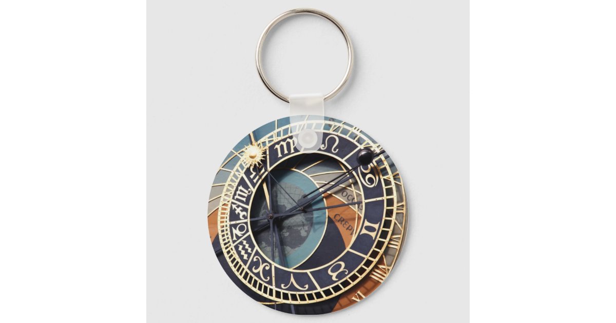 Prague Astronomical Clock Keychain 