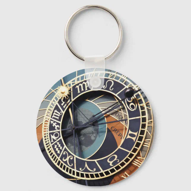 prague astronomical clock keychain | Zazzle