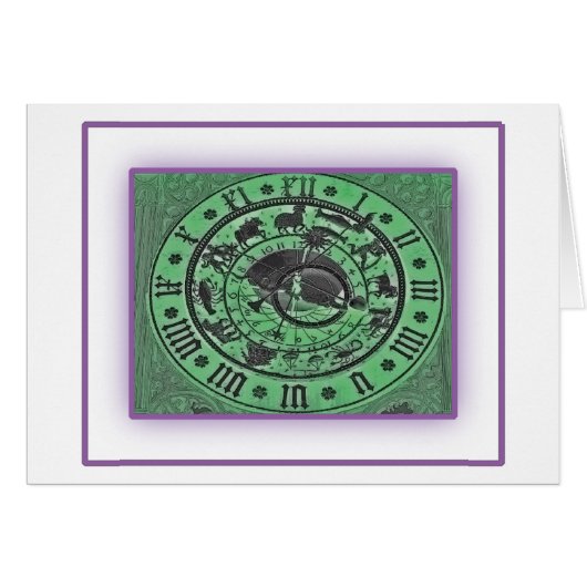 Prague Astronomical Clock - Neon Cards (Front Horizontal)