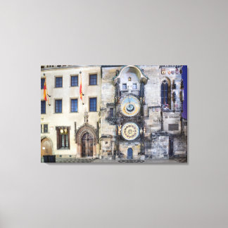Prague Astronomical Clock Night Canvas