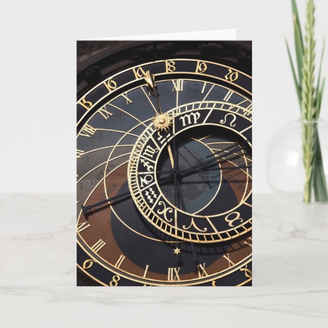 prague astronomical clock note card (Front)