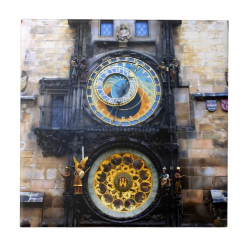 Prague Astronomical Clock Photo Ceramic Tile