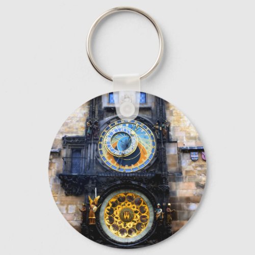 Prague Astronomical Clock Photo Keychain