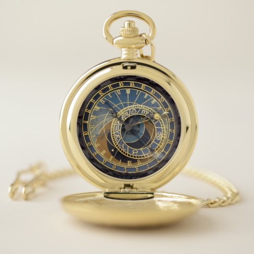 Prague astronomical clock pocket watch