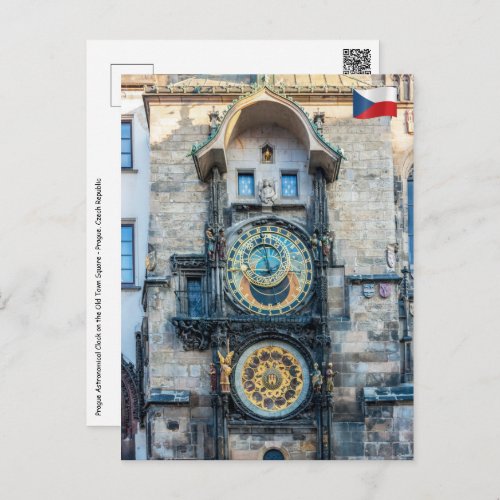 Prague Astronomical Clock Postcard