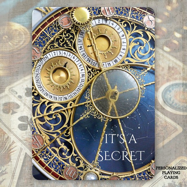 Prague Astronomical Clock Secret Playing Cards (Deck of cards featuring a detail of the astronomical clock in Prague)