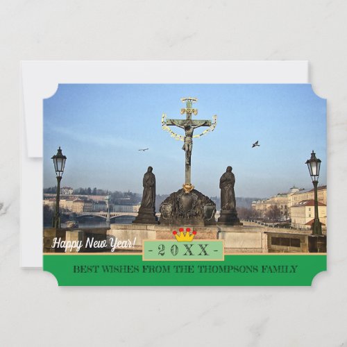 Prague Bridges  Happy New Year Card Praha