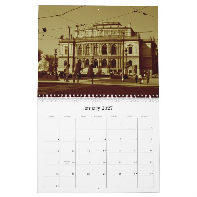 Prague Calendar (Jan 2027)