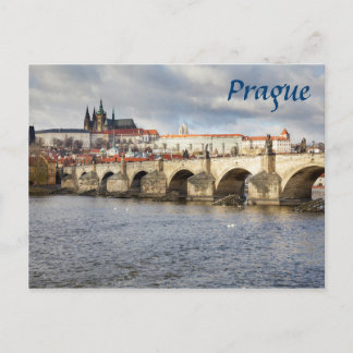 Prague Castle and Charles Bridge souvenir photo Postcard