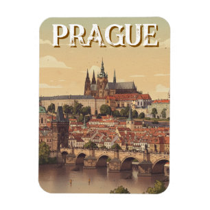Prague Castle and charles Bridge Travel Magnet