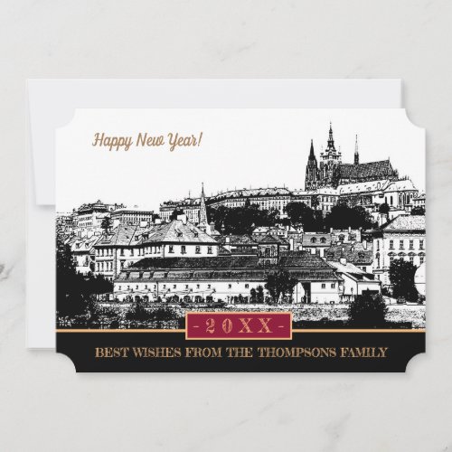 Prague Castle  Happy New Year Card Praha